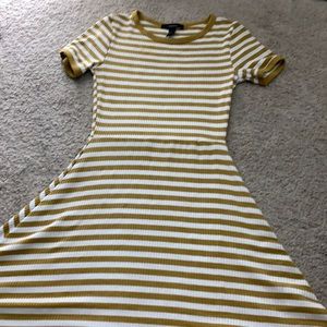 yellow and white striped dress